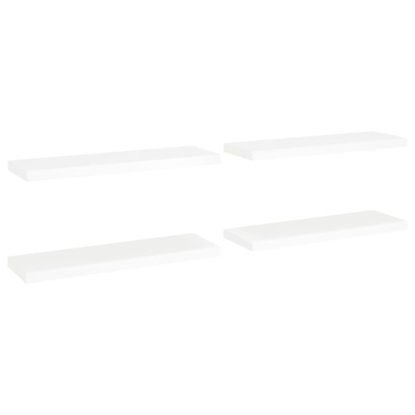 Prateleiras parede suspensas 4 pcs 80x23,5x3,8cm MDF branco - Image 2