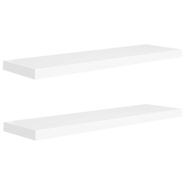 Prateleiras parede suspensas 2 pcs 90x23,5x3,8cm MDF branco - Image 2