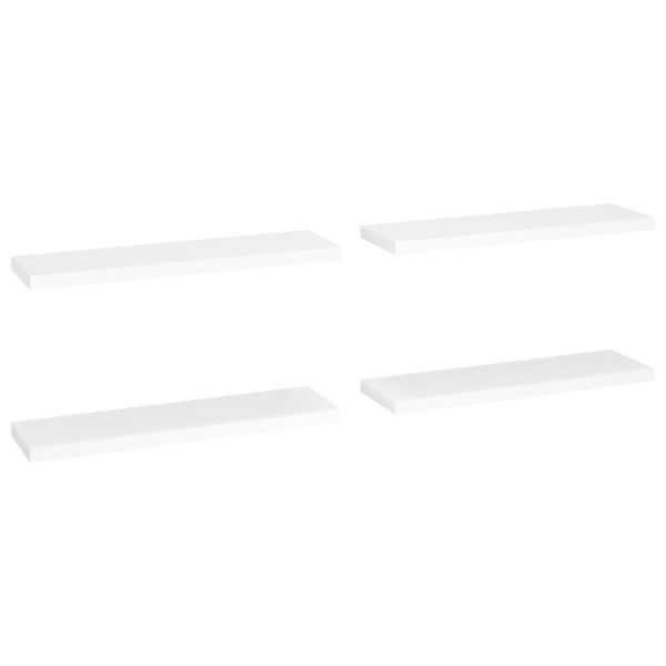 Prateleiras parede suspensas 4 pcs 90x23,5x3,8cm MDF branco - Image 2