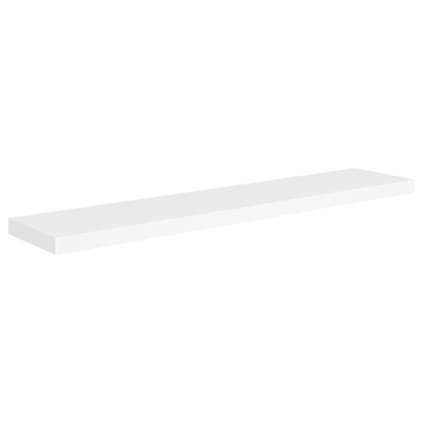 Prateleiras de parede suspensas 2 pcs 120x23,5x3,8cm MDF branco - Image 3
