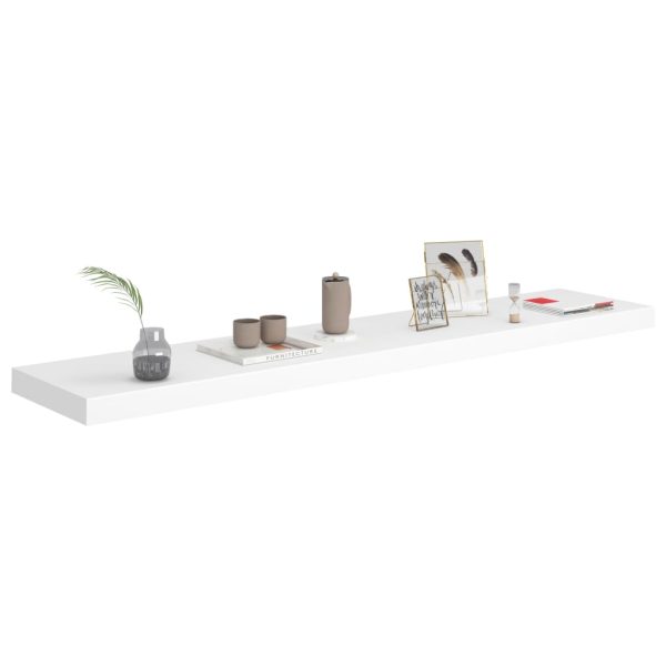 Prateleiras de parede suspensas 2 pcs 120x23,5x3,8cm MDF branco - Image 7