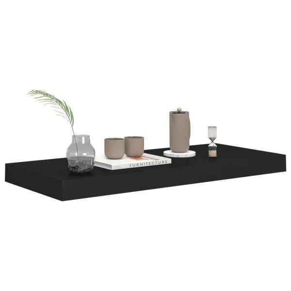 Prateleiras de parede suspensas 4 pcs 60x23,5x3,8 cm MDF preto - Image 7