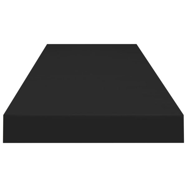 Prateleiras parede suspensas 4 pcs 90x23,5x3,8cm MDF preto - Image 5