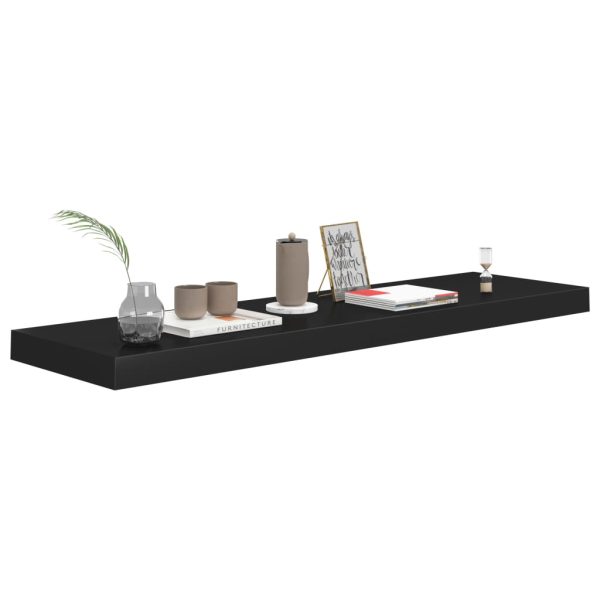 Prateleiras parede suspensas 4 pcs 90x23,5x3,8cm MDF preto - Image 7