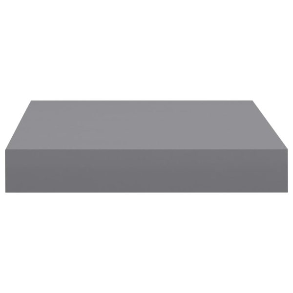 Prateleiras de parede suspensas 4 pcs 23x23,5x3,8cm MDF cinza - Image 6