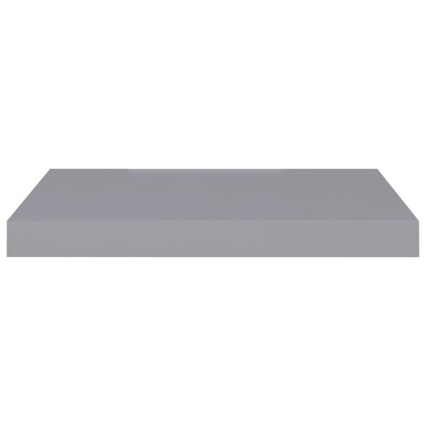 Prateleiras de parede suspensas 2 pcs 50x23x3,8cm MDF cinzento - Image 4