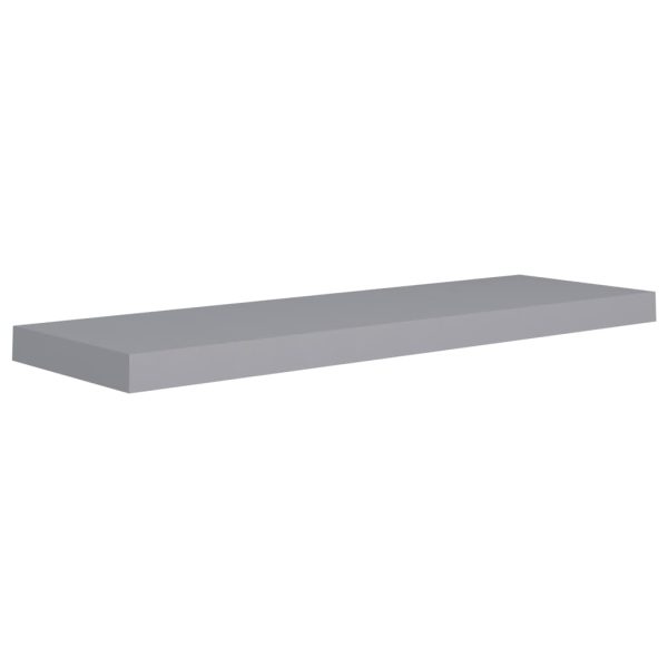 Prateleira de parede suspensa 80x23,5x3,8 cm MDF cinzento - Image 2