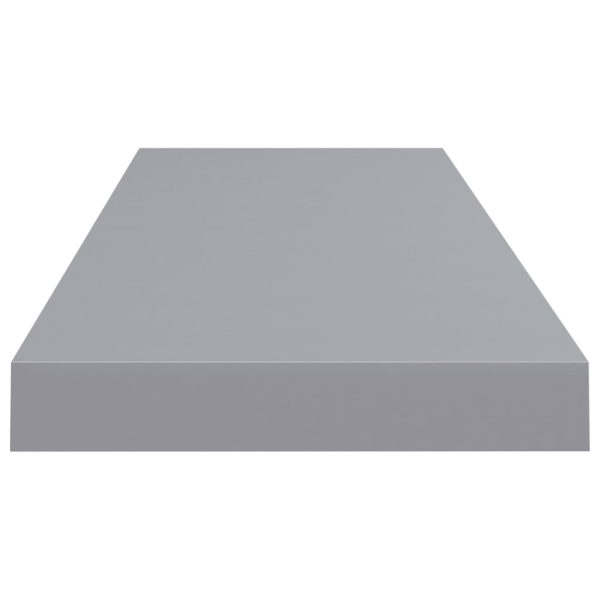 Prateleira de parede suspensa 80x23,5x3,8 cm MDF cinzento - Image 5