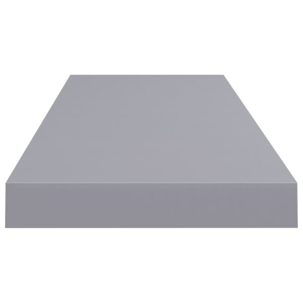 Prateleiras parede suspensas 4 pcs 80x23,5x3,8cm MDF cinzento - Image 5