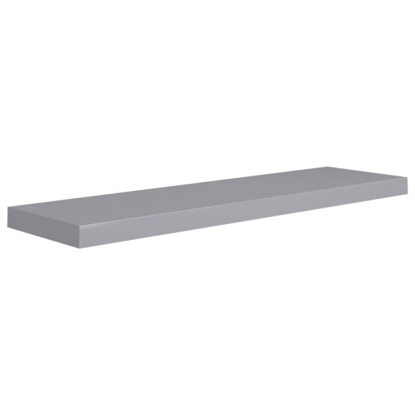 Prateleiras parede suspensas 2 pcs 90x23,5x3,8cm MDF cinzento - Image 3