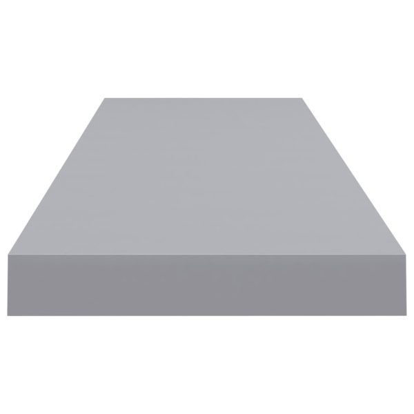Prateleiras parede suspensas 2 pcs 90x23,5x3,8cm MDF cinzento - Image 5