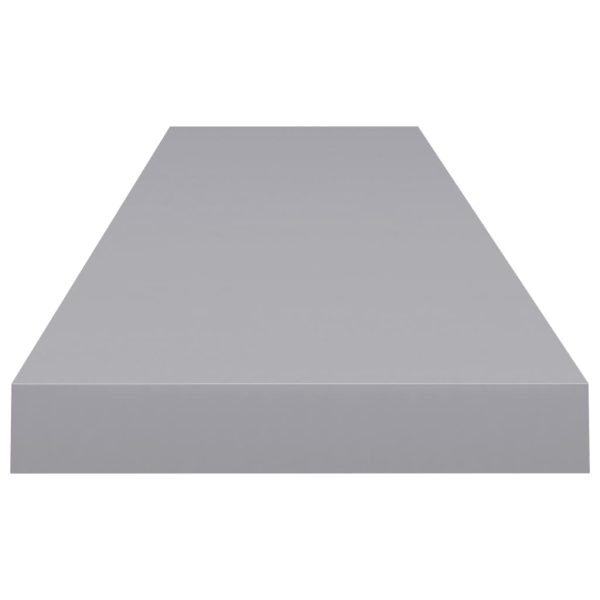 Prateleira de parede suspensa 120x23,5x3,8 cm MDF cinzento - Image 5