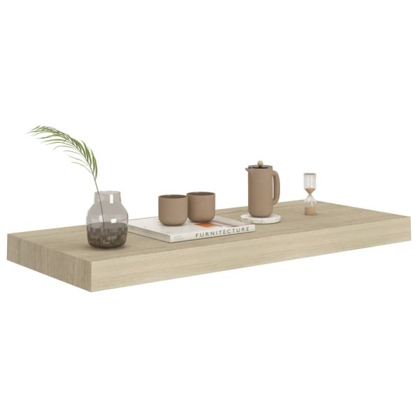 Prateleiras parede suspensas 4 pcs 60x23,5x3,8 cm MDF carvalho - Image 7