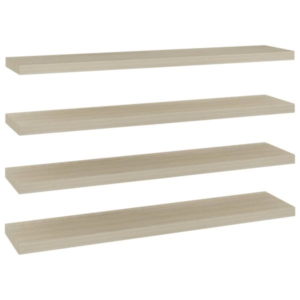 Prateleiras parede suspensas 4 pcs 120x23,5x3,8cm MDF carvalho - Image 2