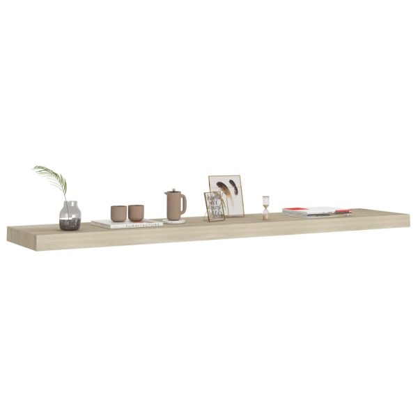 Prateleiras parede suspensas 4 pcs 120x23,5x3,8cm MDF carvalho - Image 7
