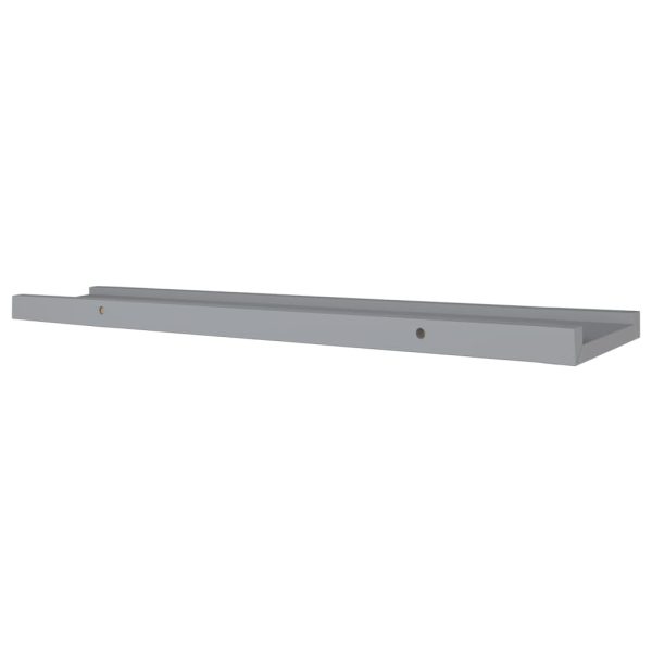 Unidade de prateleiras com rebordo 2 pcs 80x9x3 cm MDF cinzento - Image 6