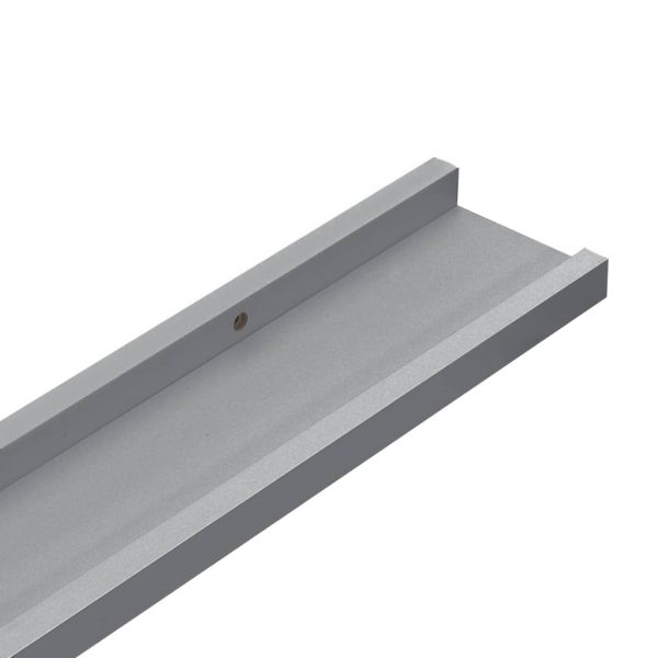Unidade de prateleiras com rebordo 2 pcs 80x9x3 cm MDF cinzento - Image 7