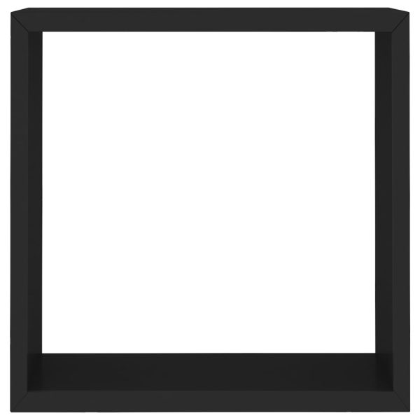 Prateleiras de parede em forma de cubo 3 pcs MDF preto - Image 7