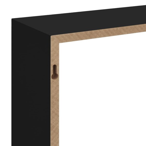 Prateleiras de parede em forma de cubo 3 pcs MDF preto - Image 10