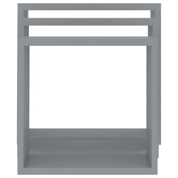Prateleiras de parede em forma de cubo 3 pcs MDF cinzento - Image 5