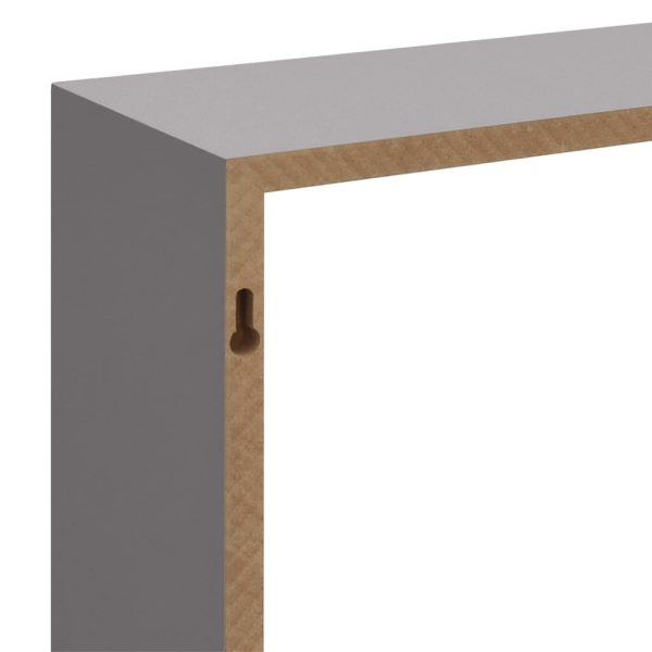 Prateleiras de parede em forma de cubo 3 pcs MDF cinzento - Image 10