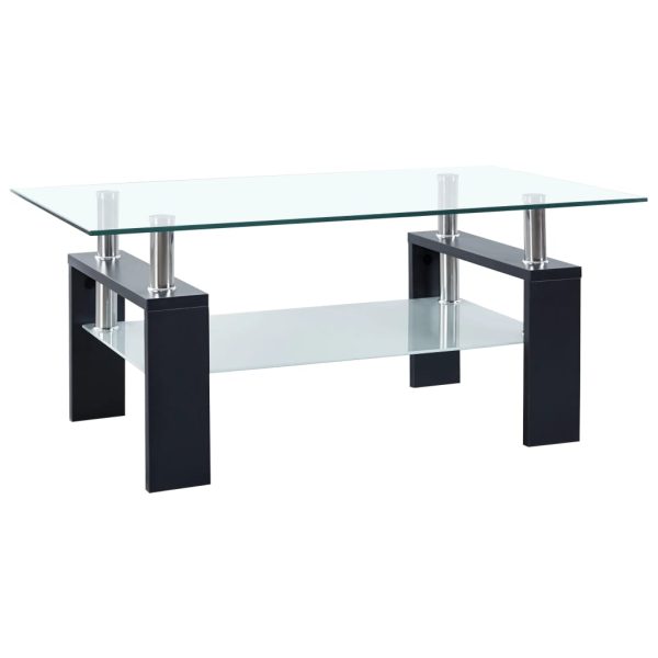 VidaXL Mesa de centro 95x55x40 cm vidro temperado preto
