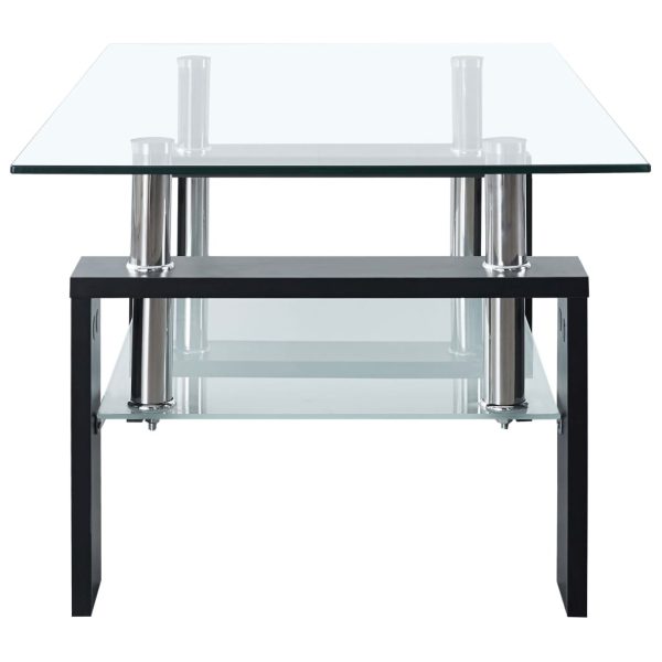 VidaXL Mesa de centro 95x55x40 cm vidro temperado preto - Image 3