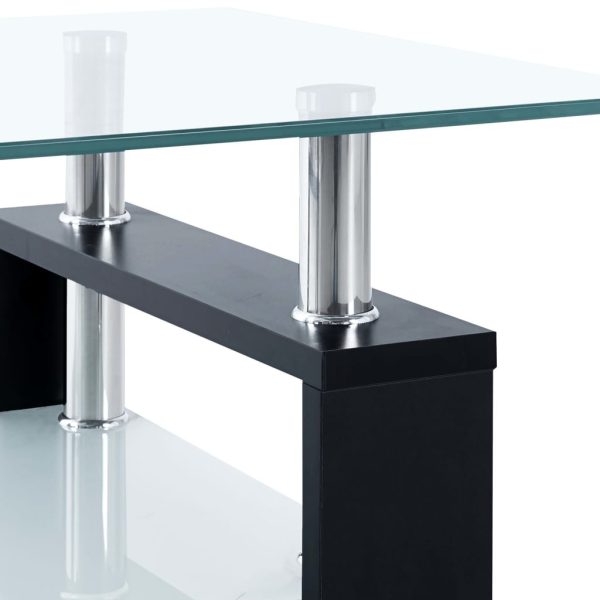 VidaXL Mesa de centro 95x55x40 cm vidro temperado preto - Image 5
