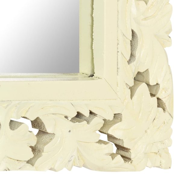 Espelho esculpido à mão 80x50 cm mangueira maciça branco - Image 4