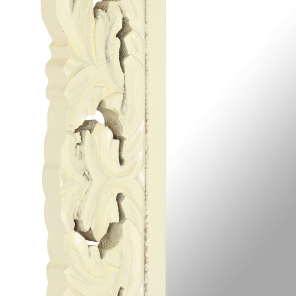 Espelho esculpido à mão 80x50 cm mangueira maciça branco - Image 5
