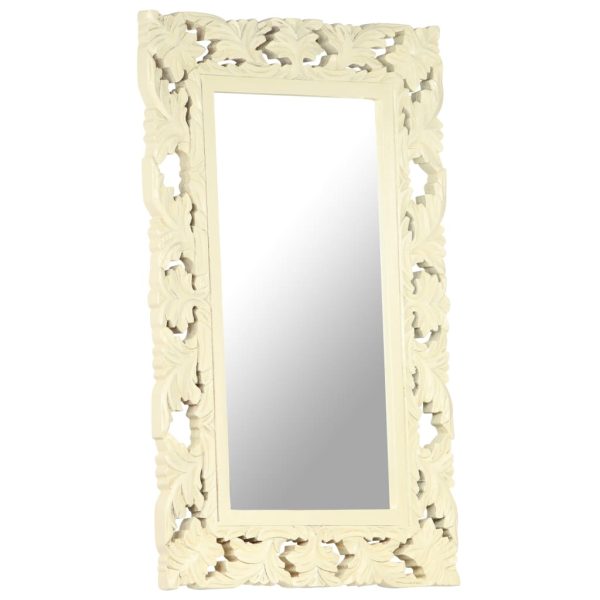 Espelho esculpido à mão 80x50 cm mangueira maciça branco - Image 7