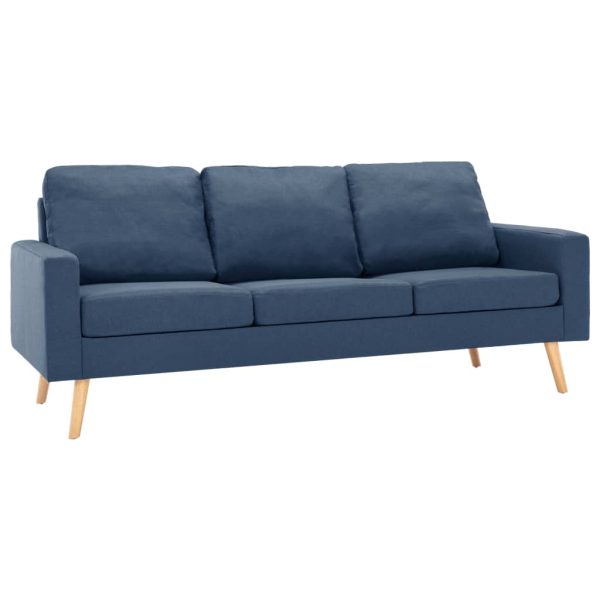 2 pcs conjunto de sofás tecido azul - Image 2