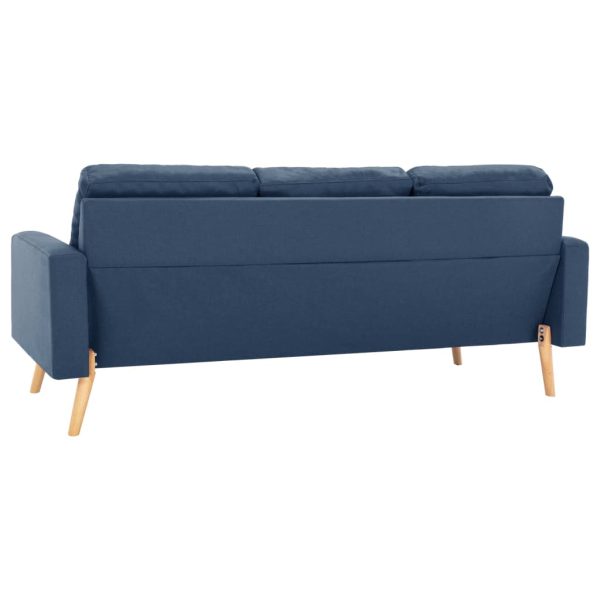 2 pcs conjunto de sofás tecido azul - Image 4