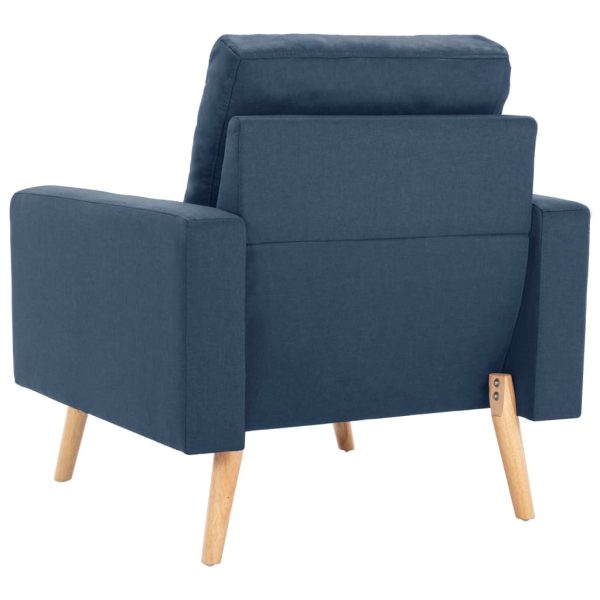 2 pcs conjunto de sofás tecido azul - Image 7
