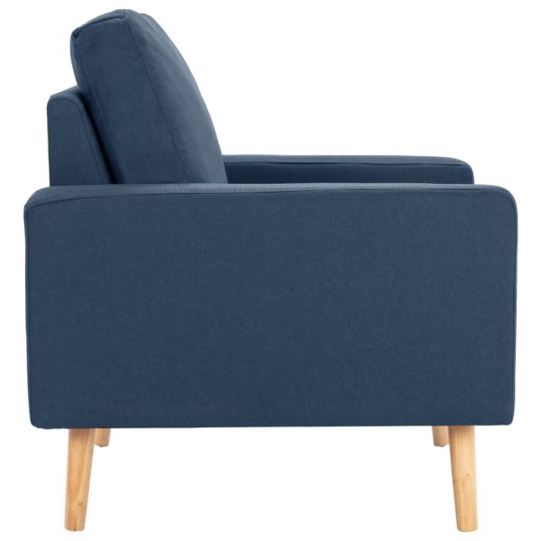 2 pcs conjunto de sofás tecido azul - Image 8