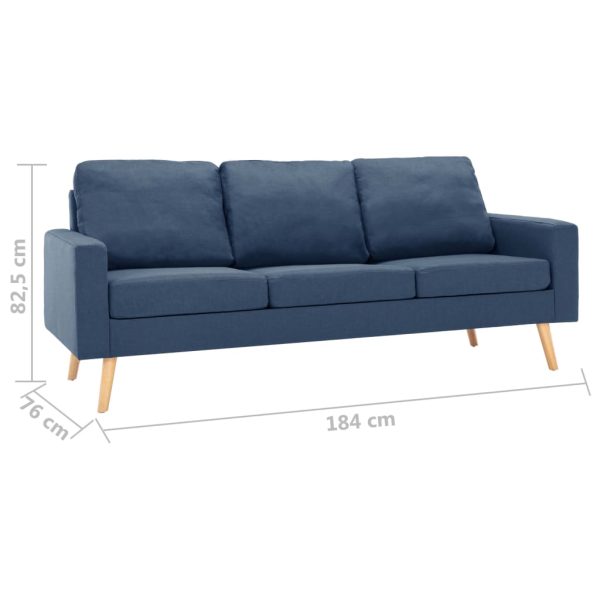 2 pcs conjunto de sofás tecido azul - Image 10