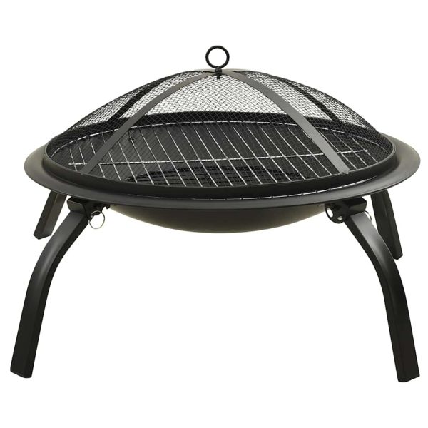 Braseira e barbecue 2-em-1 com atiçador 56x56x49 cm aço - Image 5
