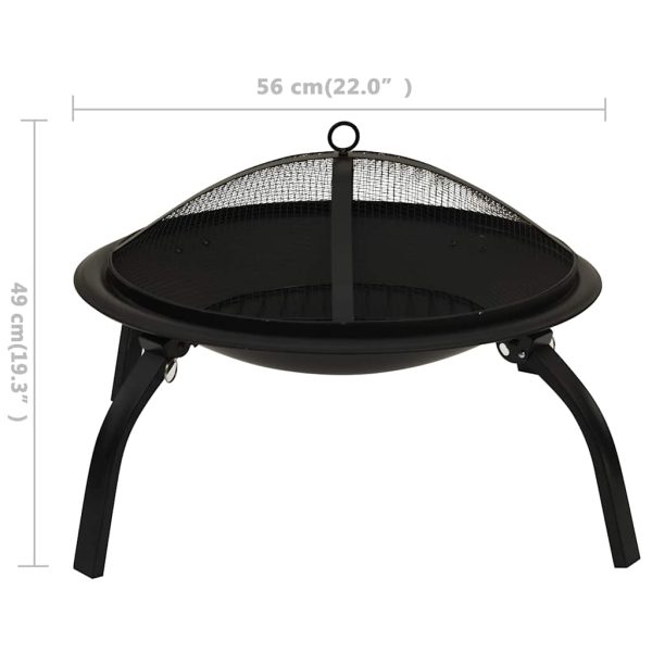 Braseira e barbecue 2-em-1 com atiçador 56x56x49 cm aço - Image 10