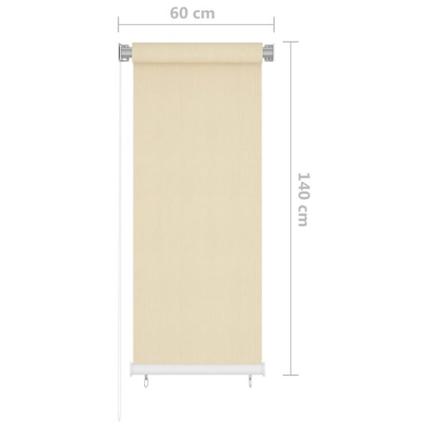 Estore de rolo para exterior PEAD 60x140 cm cor creme - Image 6