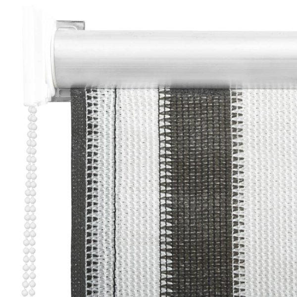 Estore de rolo para exterior 60x140 cm riscas antracite/branco - Image 3