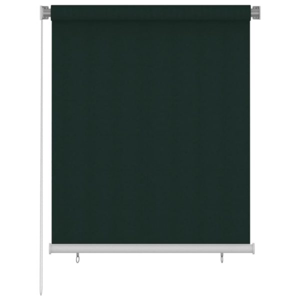 Estore de rolo para exterior 120x140 cm PEAD verde-escuro