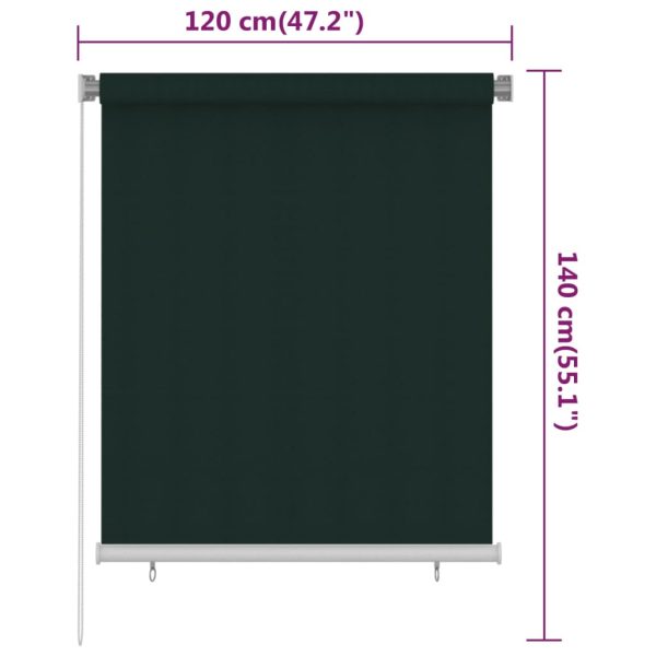 Estore de rolo para exterior 120x140 cm PEAD verde-escuro - Image 6