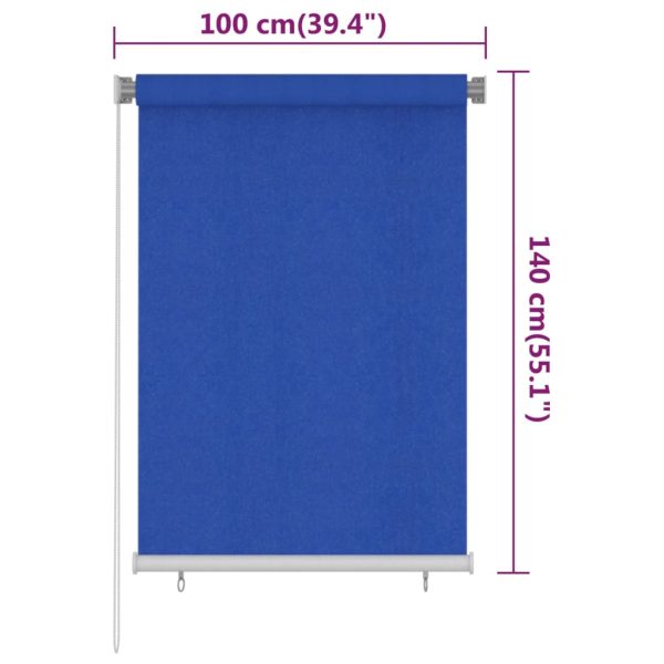 Estore de rolo para exterior PEAD 100x140 cm azul - Image 6