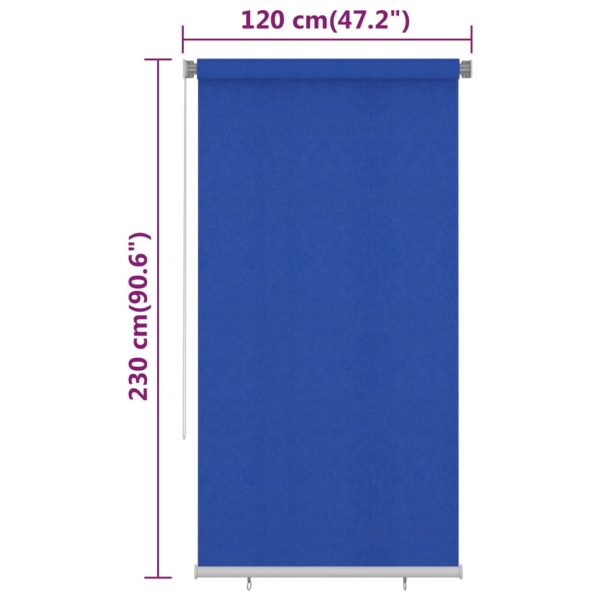Estore de rolo para exterior PEAD 120x230 cm azul - Image 6