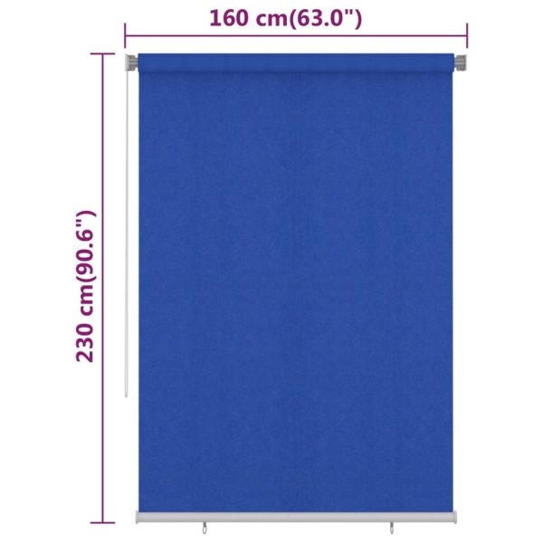 Estore de rolo para exterior PEAD 160x230 cm azul - Image 6