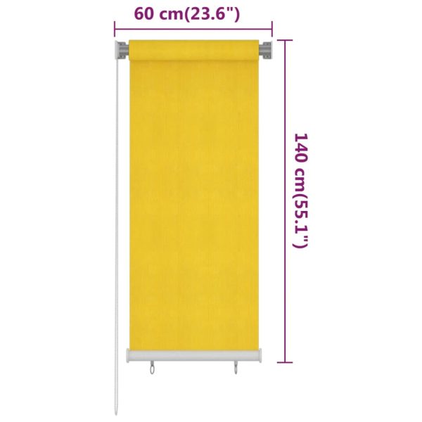 Estore de rolo para exterior PEAD 60x140 cm amarelo - Image 6