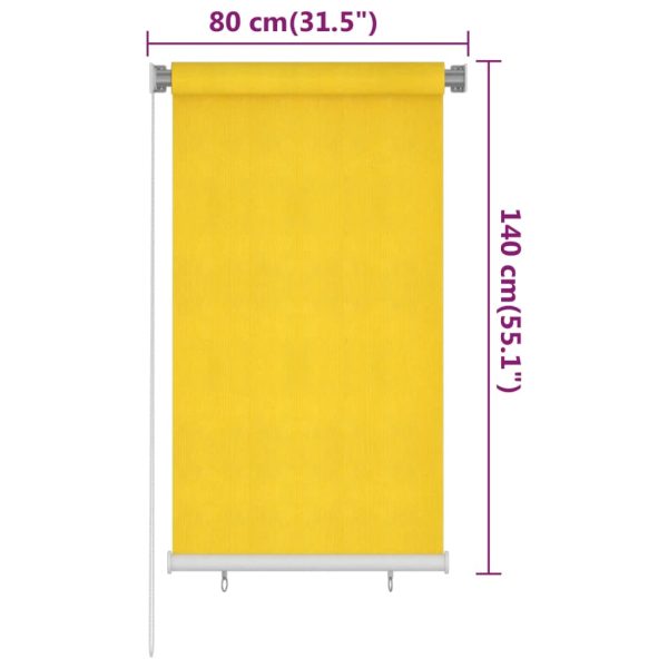 Estore de rolo para exterior PEAD 80x140 cm amarelo - Image 6