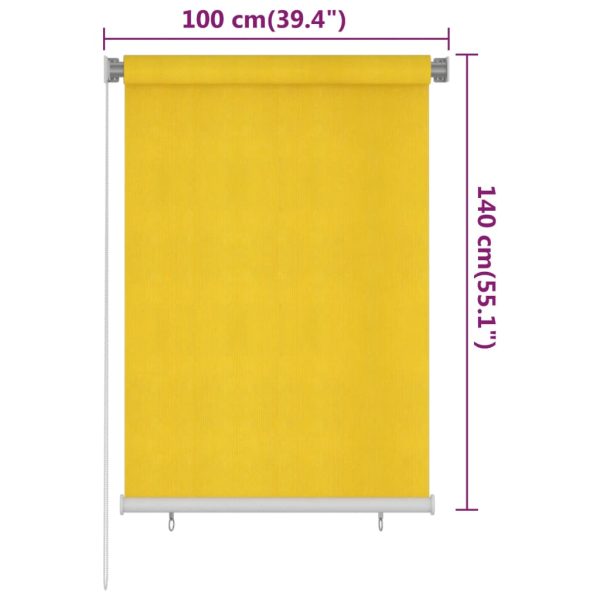 Estore de rolo para exterior PEAD 100x140 cm amarelo - Image 6