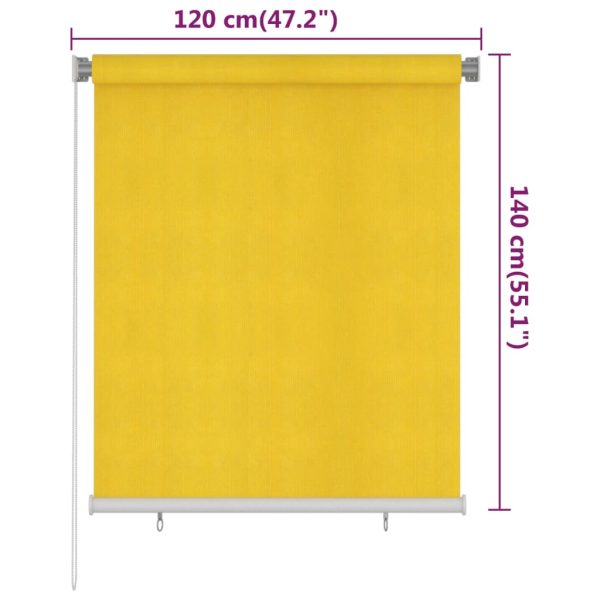 Estore de rolo para exterior PEAD 120x140 cm amarelo - Image 6