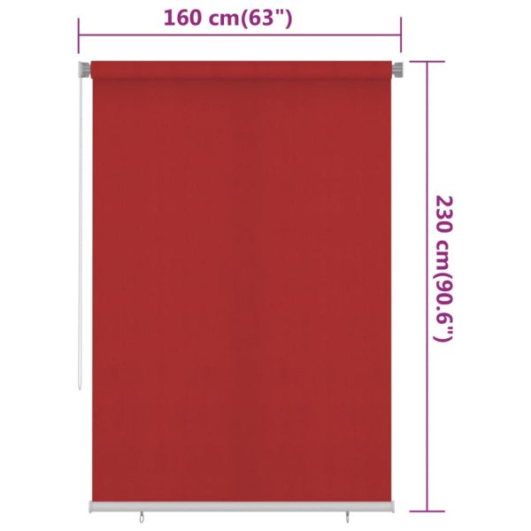 Estore de rolo para exterior PEAD 160x230 cm vermelho - Image 6